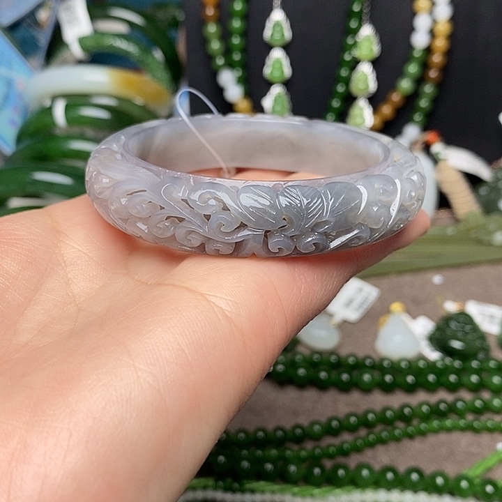 和田玉未镶嵌手镯53 54