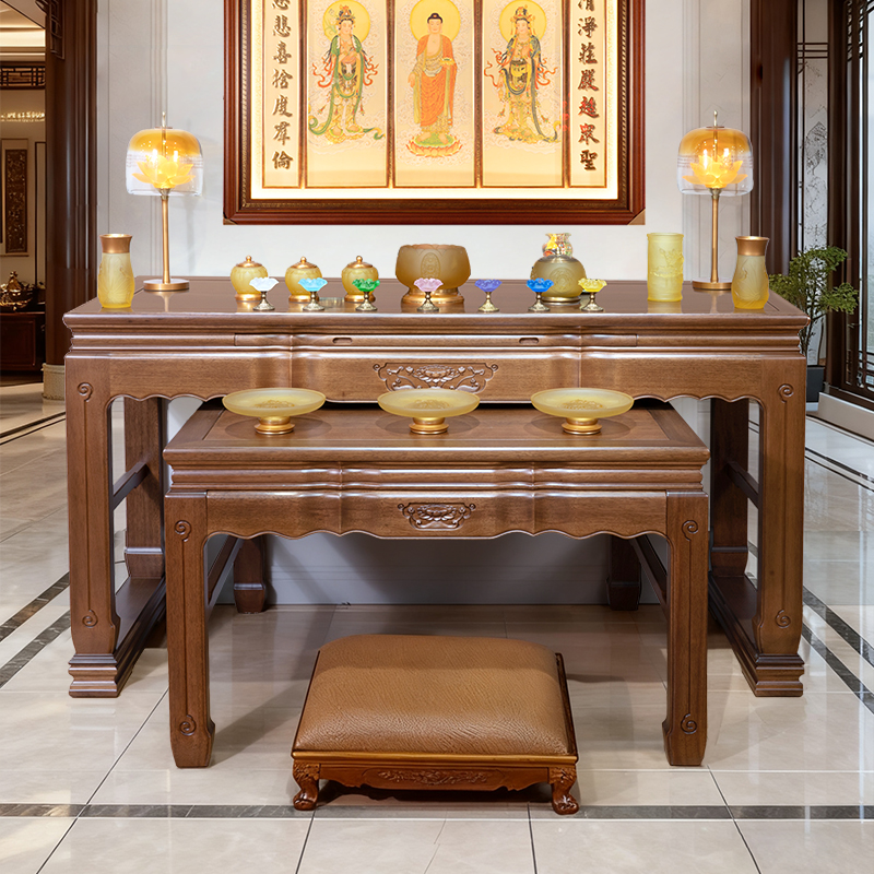 信义达新中式拉米家用全实木桌客厅方桌简约