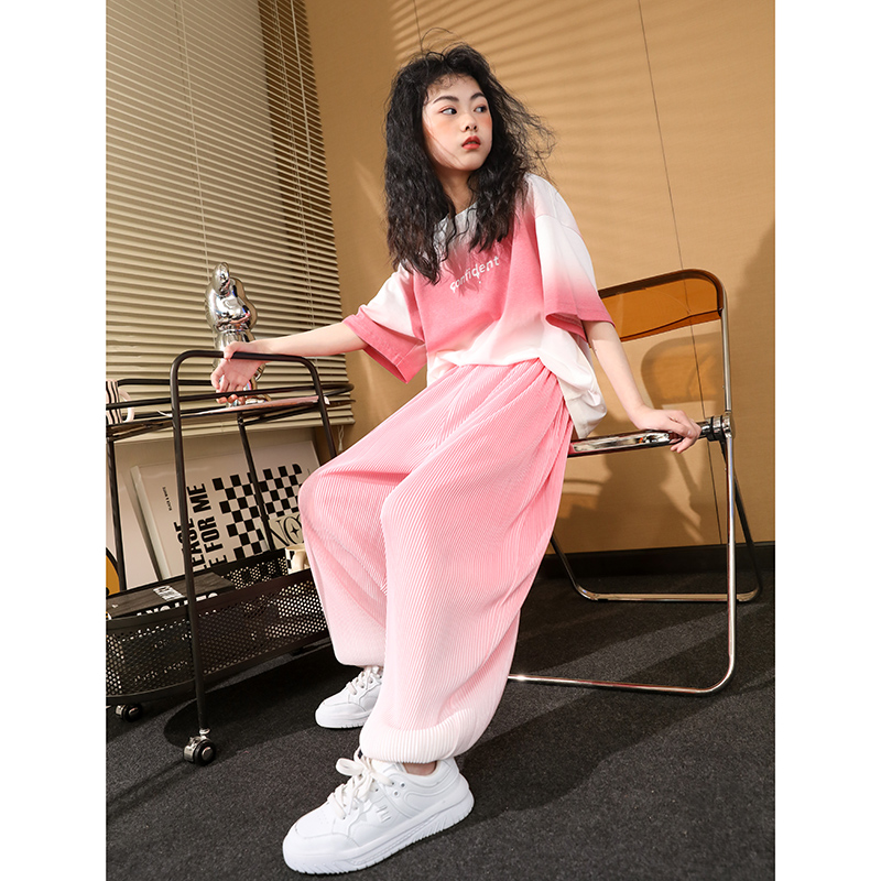 雨星雨嫣女童短袖t恤2025新款女孩大童女装上衣夏日多巴胺穿搭