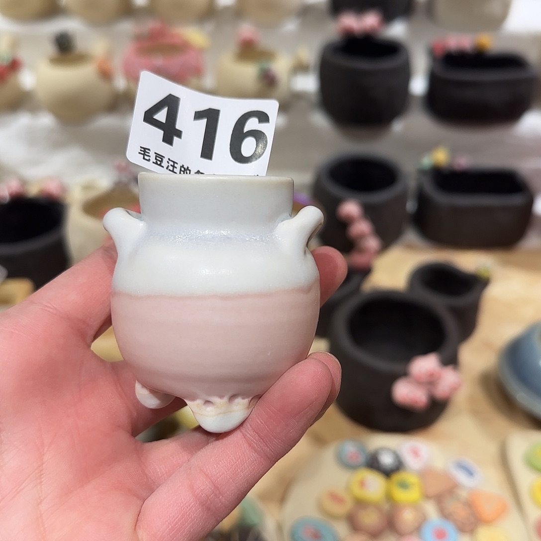 416 口3  手工花盆 默认微瑕 