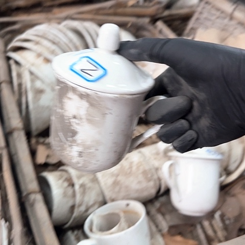 瓷片国营厂库存微瑕2号黑天鹅