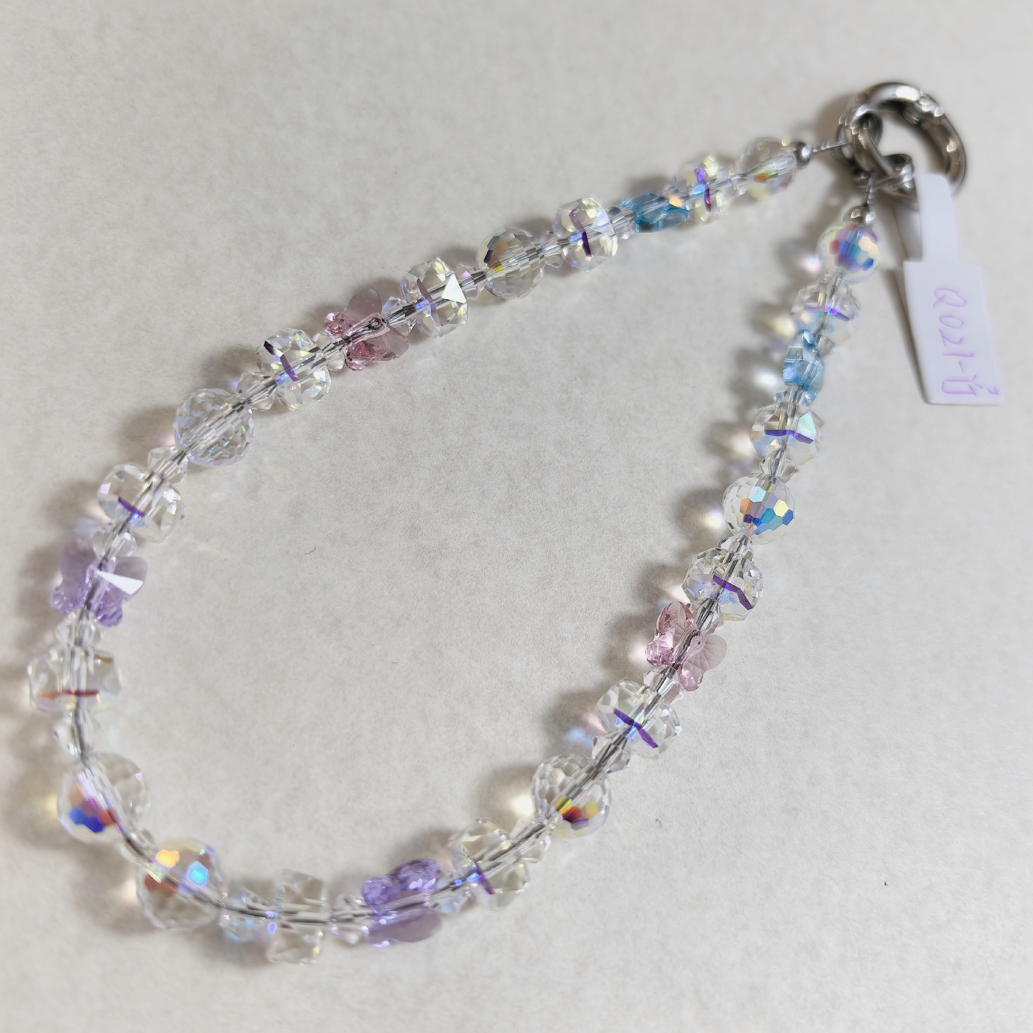 Q进口施家轻奢彩色防丢时尚漂亮高级感小众高端上档次水晶手机链