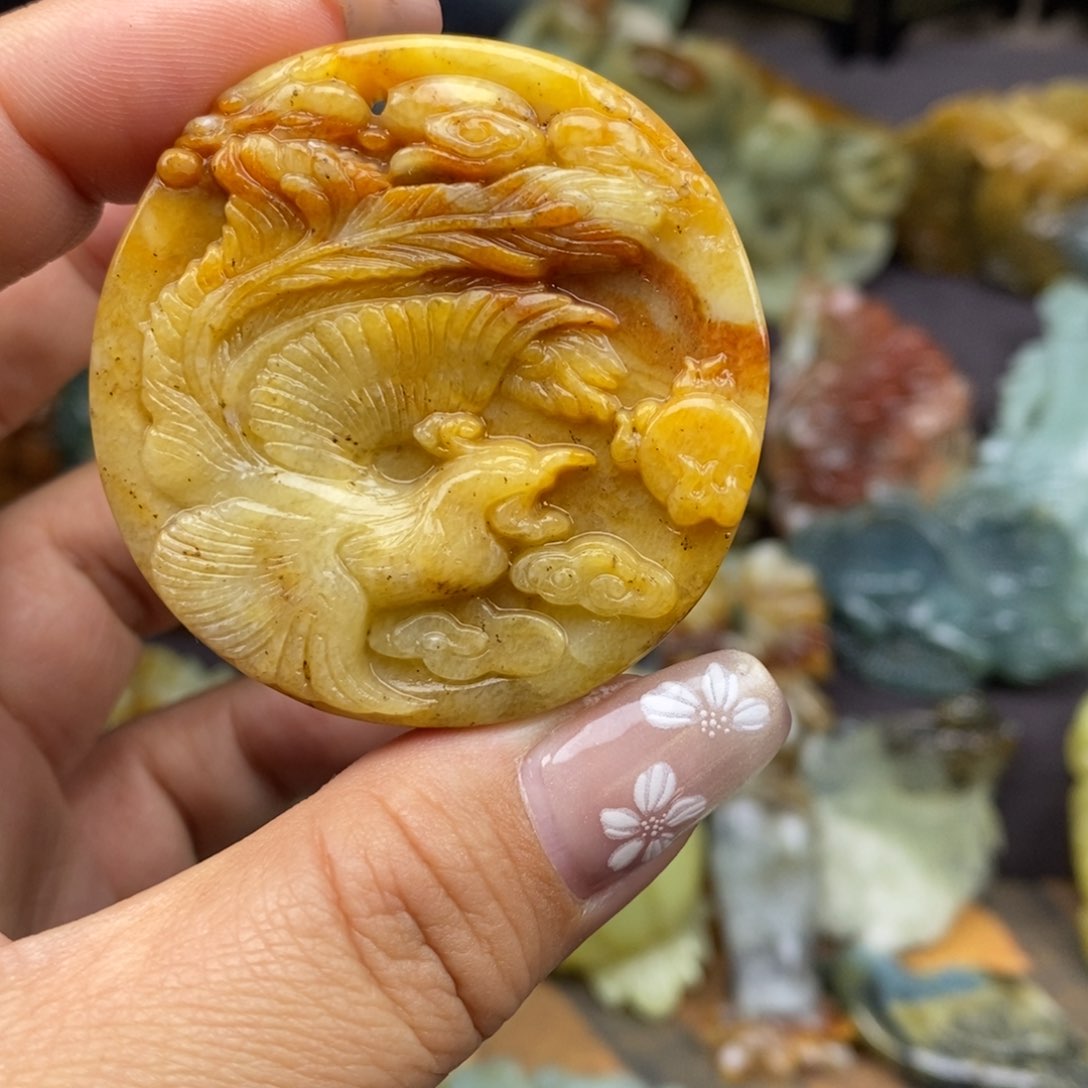 蛇纹石玉未镶嵌吊坠(不含链)