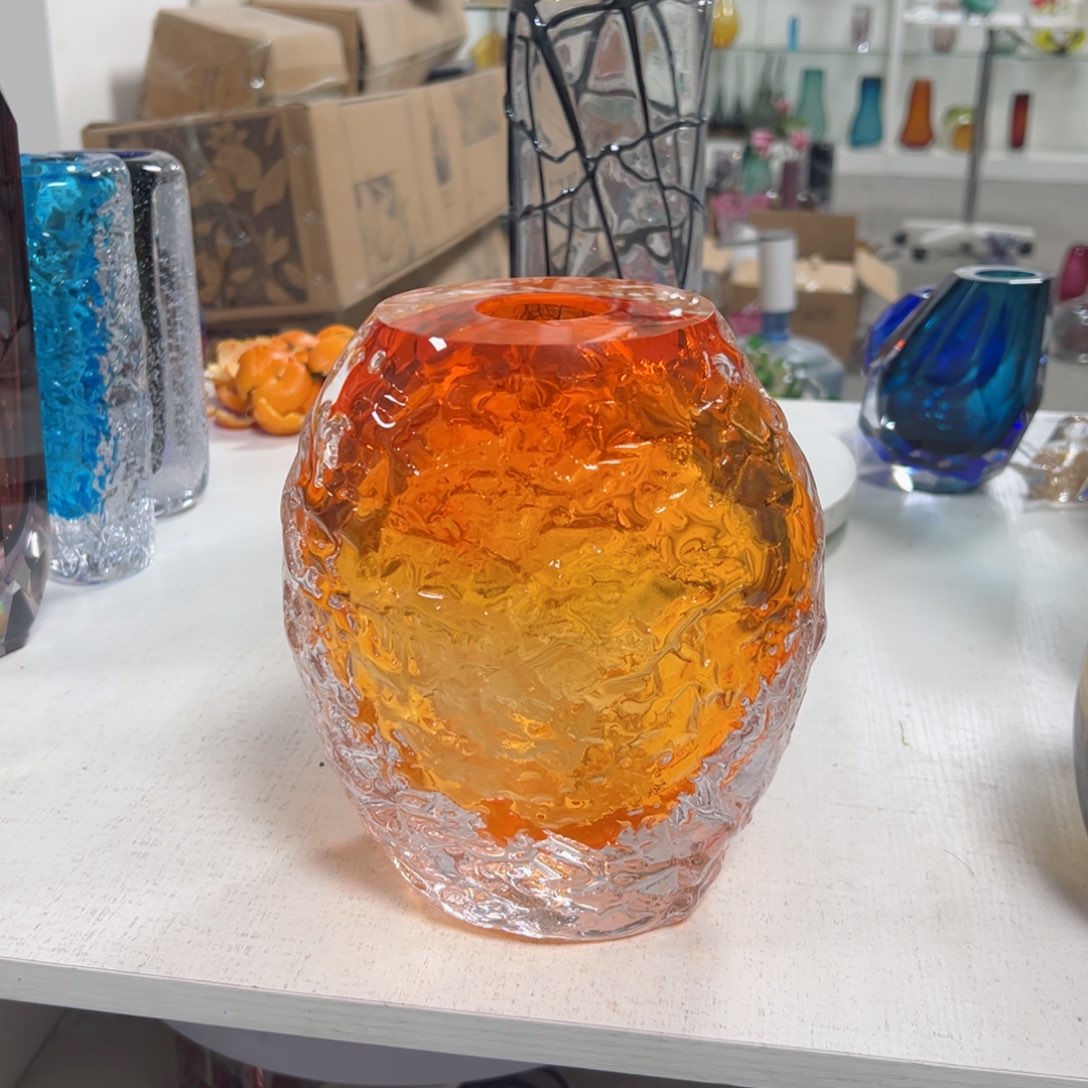 高 21 轻奢琉璃花器福利正常手工痕迹