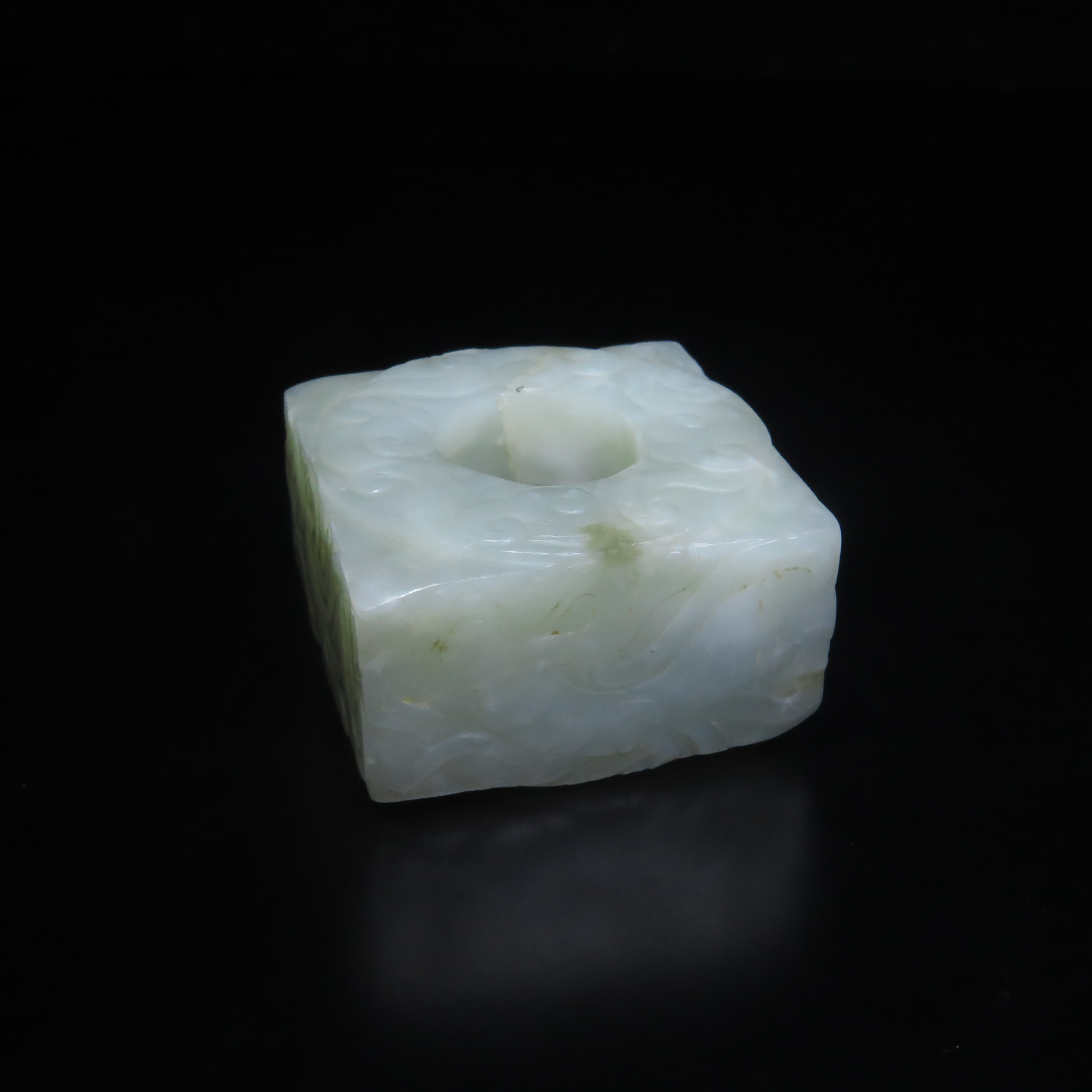 明代满刻飞天纹玉琮/MZ585484/和田玉/民族文物