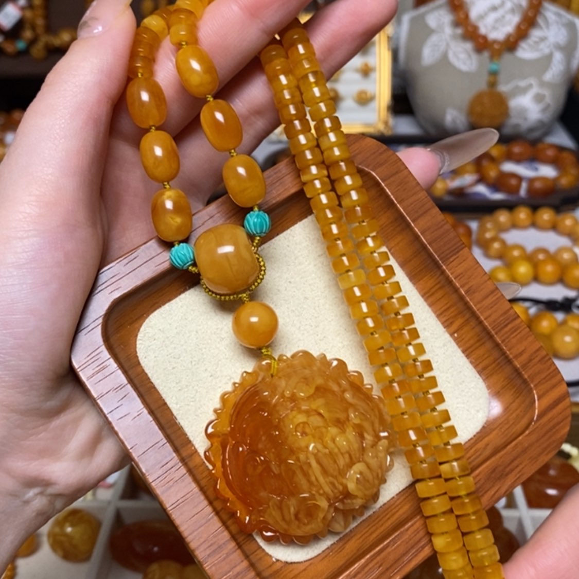 【闪购商品】蜜蜡颈饰未镶嵌项链