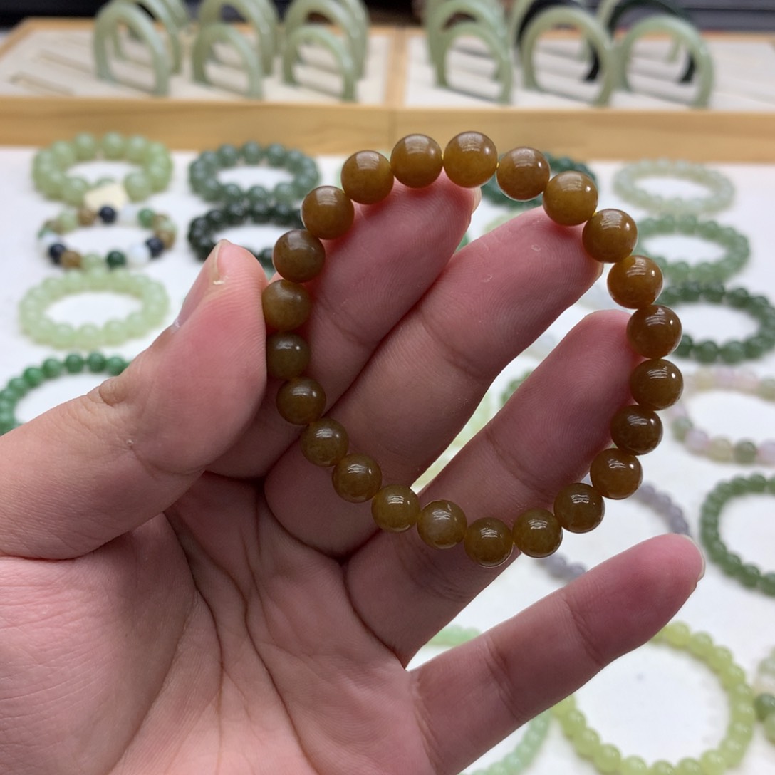 和田玉手串（且末糖8）未镶嵌