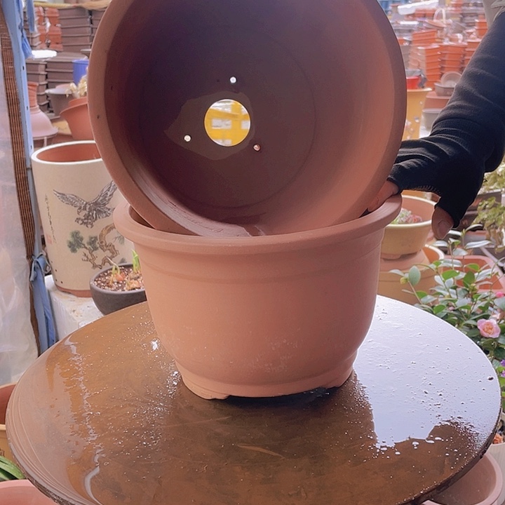 宜兴紫砂花盆小马25+25