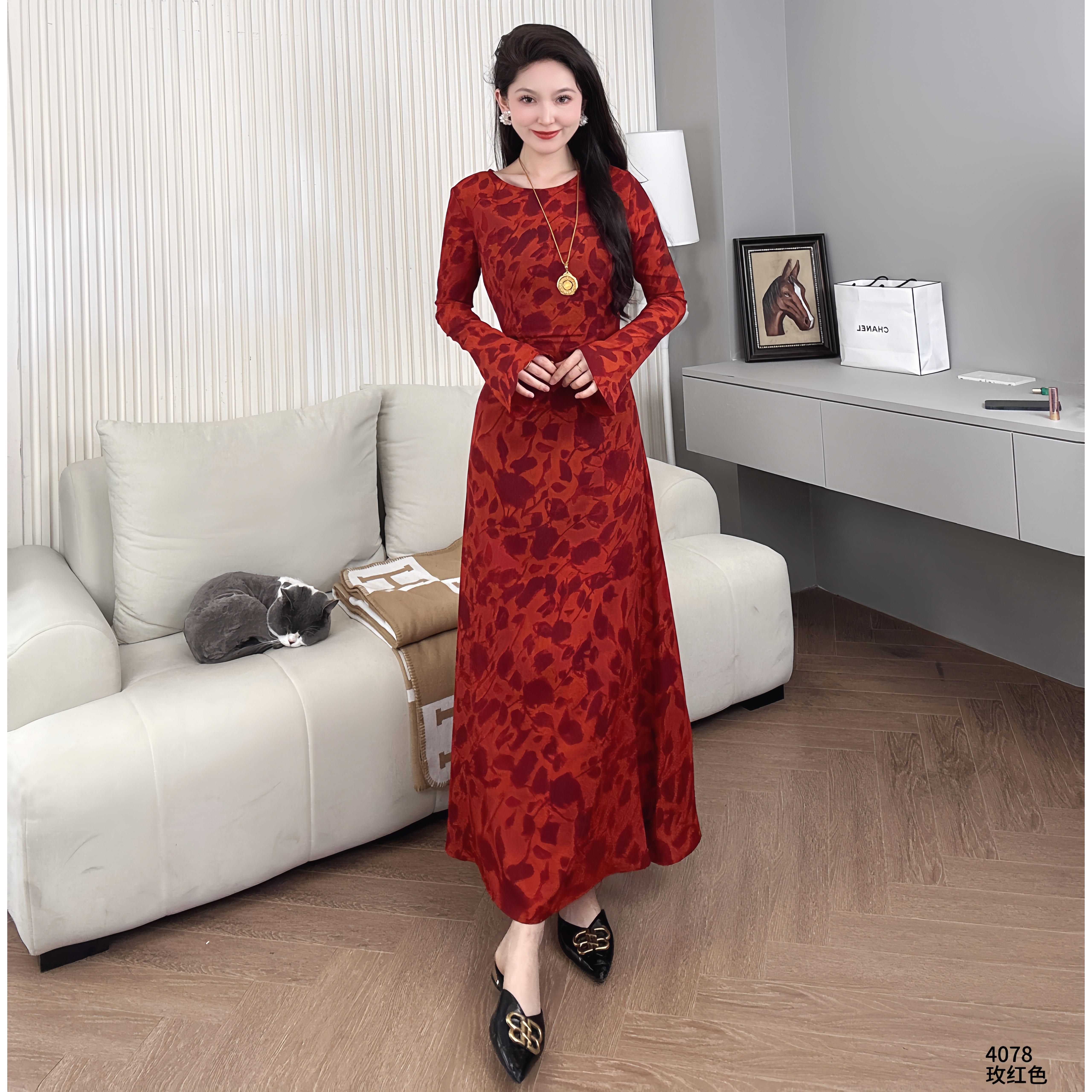 Saeda女装花朵长裙YF4078