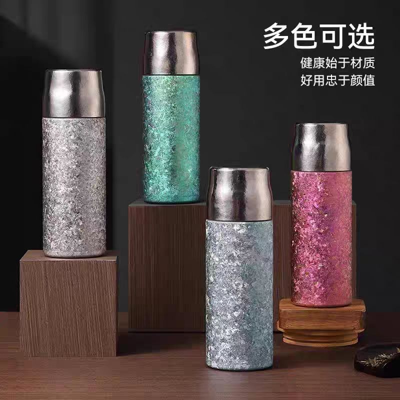 纯钛大冰花焖茶保温杯500-600ML