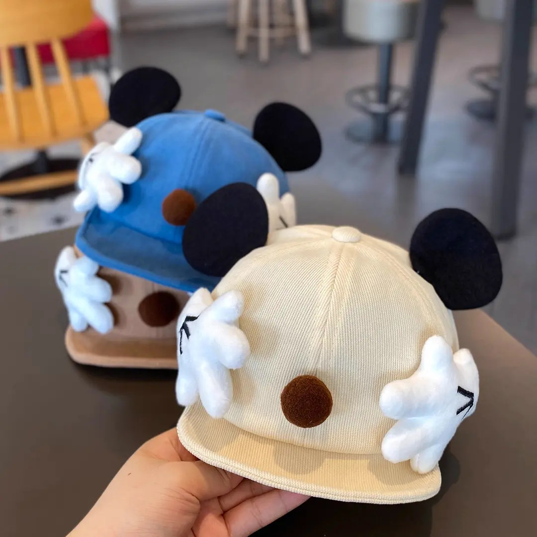 婴儿帽子春秋卡通男宝宝软檐鸭舌帽秋冬保暖防风户外男童韩版棒球