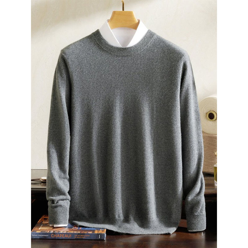 【100%山羊绒】男士圆领针织打底衫