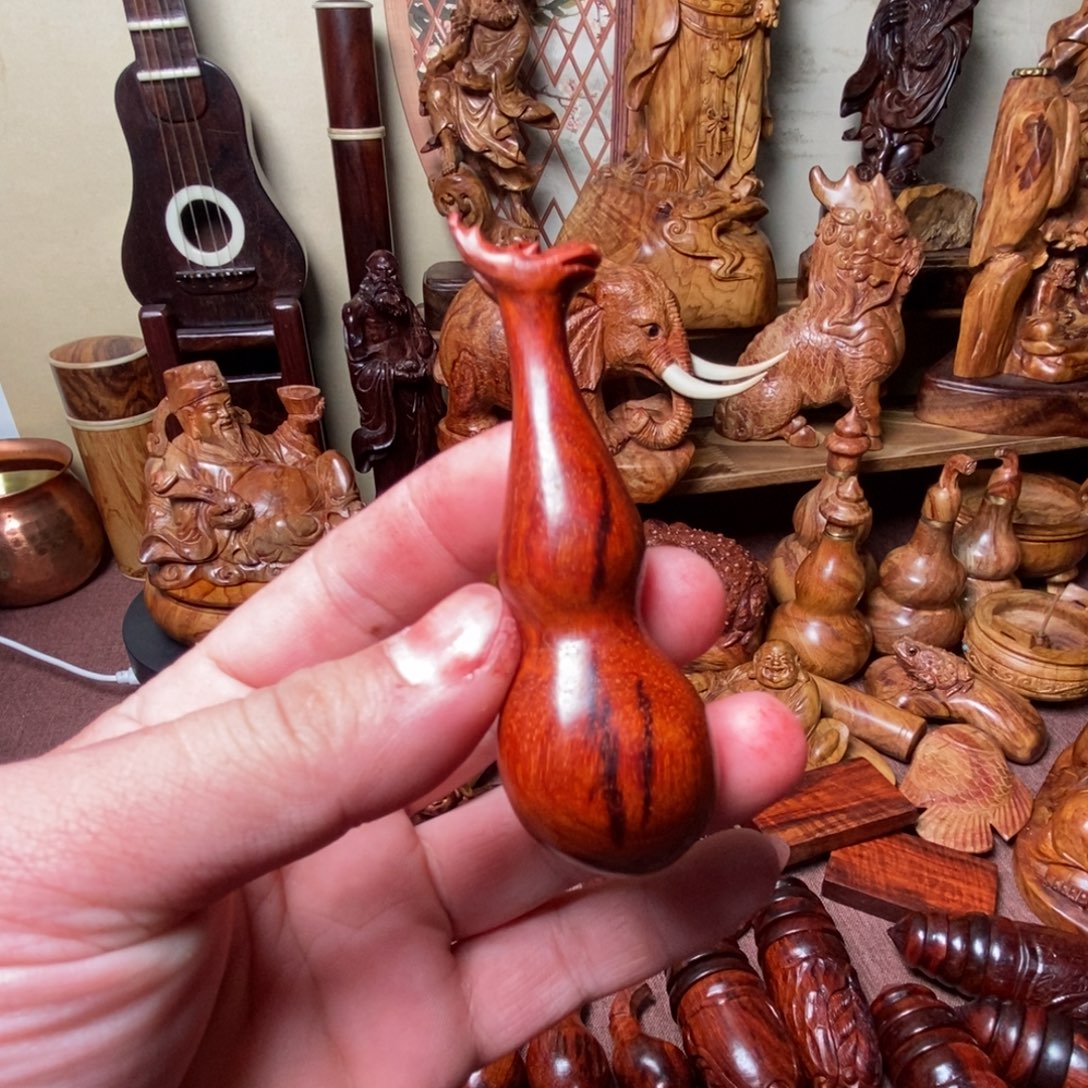 小叶紫檀印度小叶紫檀葫芦手把件