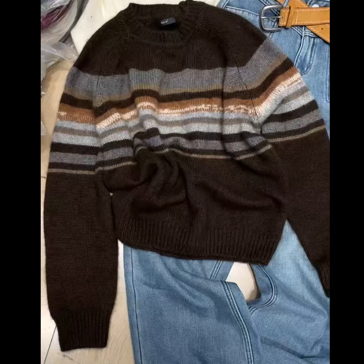 欧货条纹毛衣（9 0 ＿1 2 5)