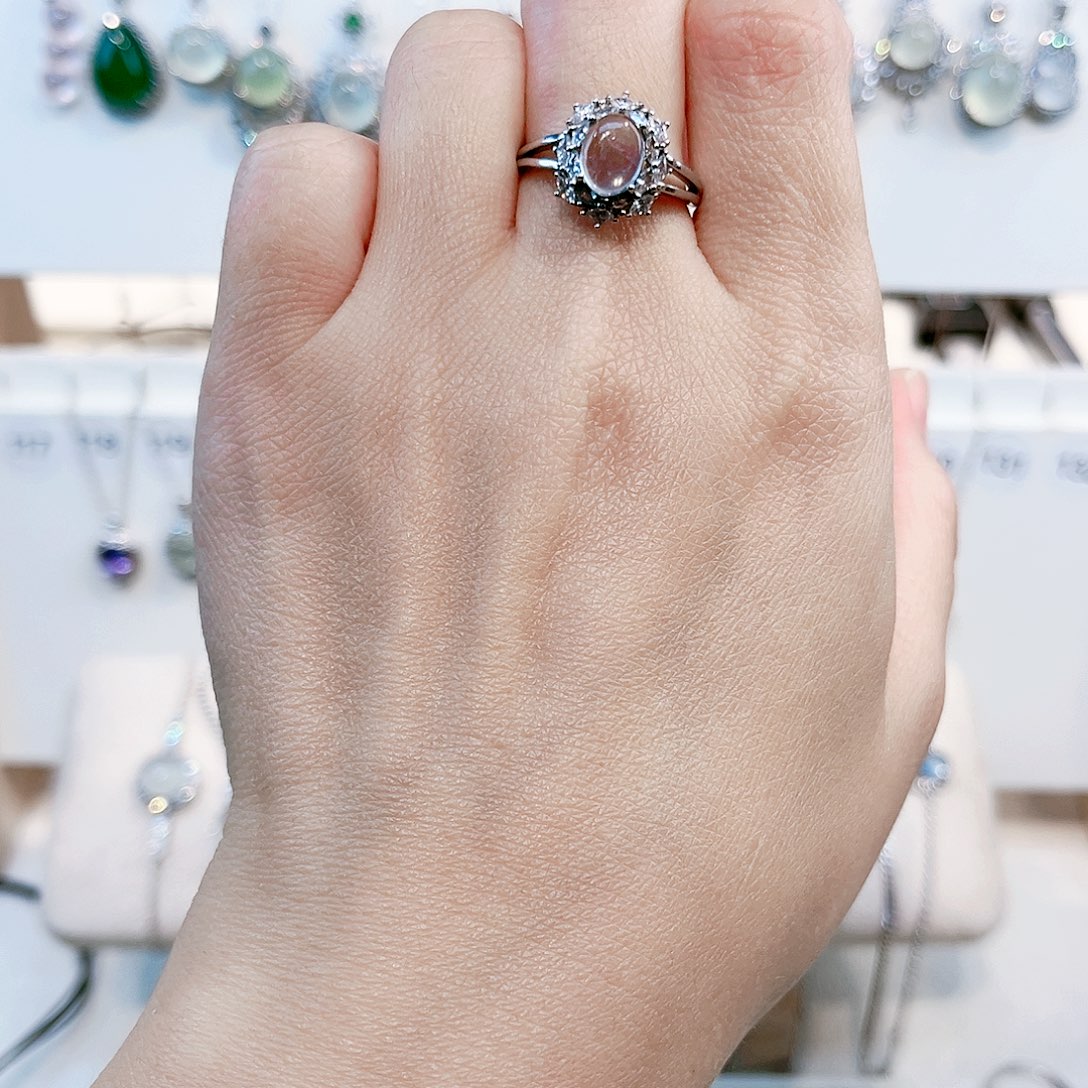 s***g戒圈银S925镶嵌海蓝宝石