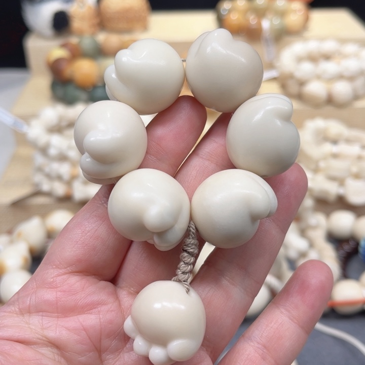 菩提根/象牙果手串猫爪手捻瑕2-15-31