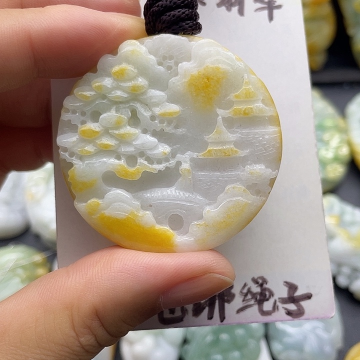 颈饰未镶嵌翡翠天然翡翠