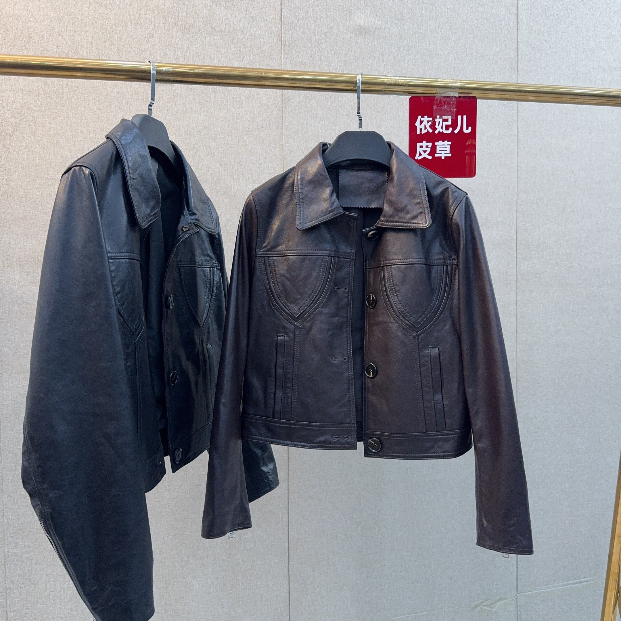 常规款千金风标准法式油蜡皮皮衣短款女装气质春秋