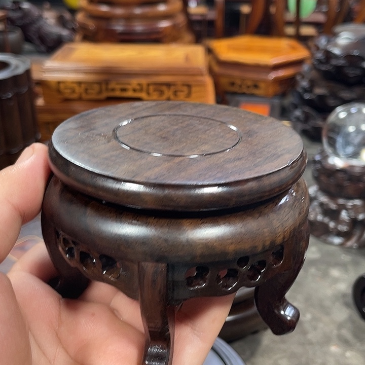 琉璃手工艺品红木底座红木工艺品