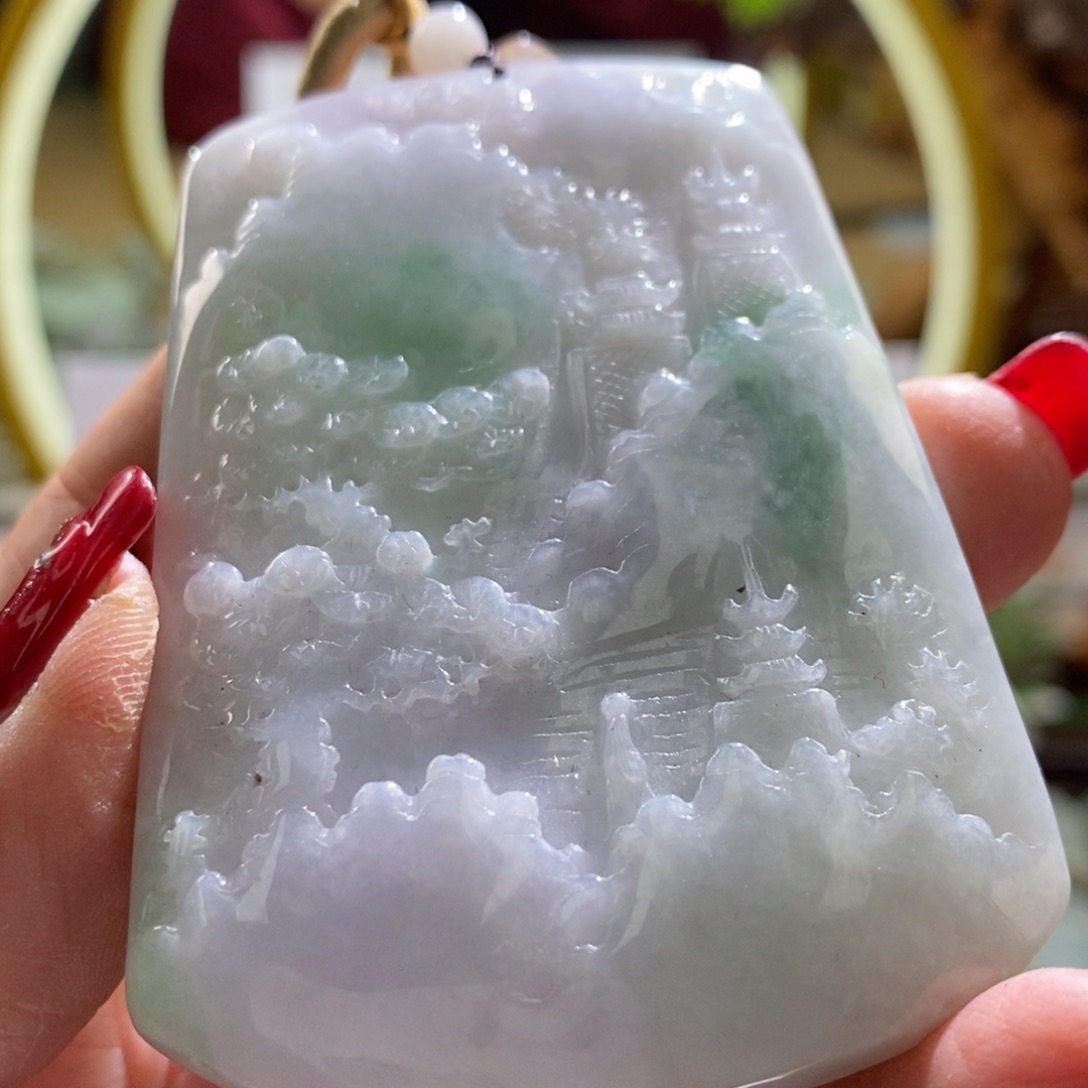 【闪购商品】翡翠颈饰未镶嵌山水