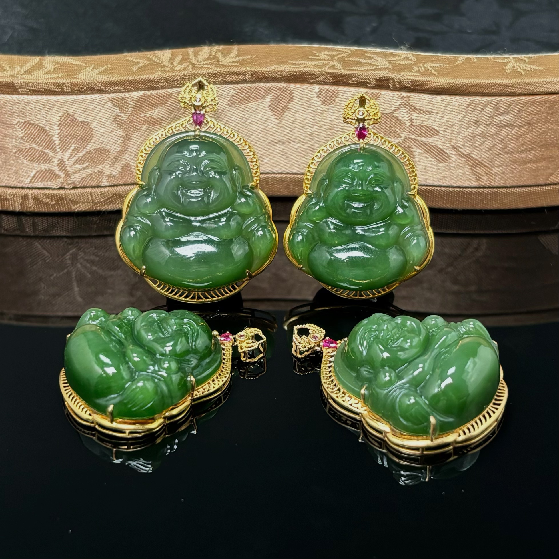 【老郑家】18K金和田玉佛公吊坠(多样性发1件)不带链  1708