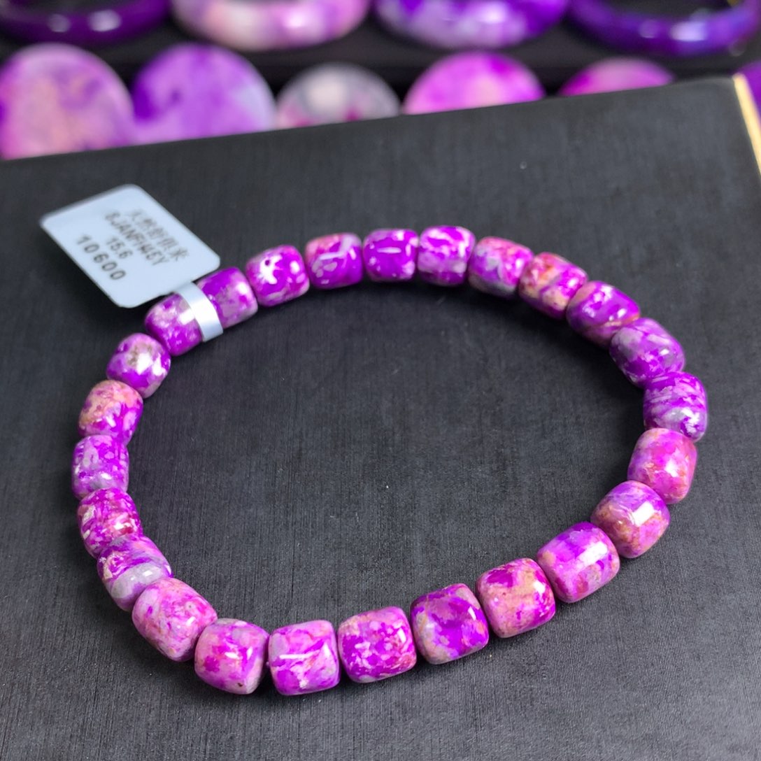 苏纪石（舒俱来）樱花桶珠手串未镶嵌