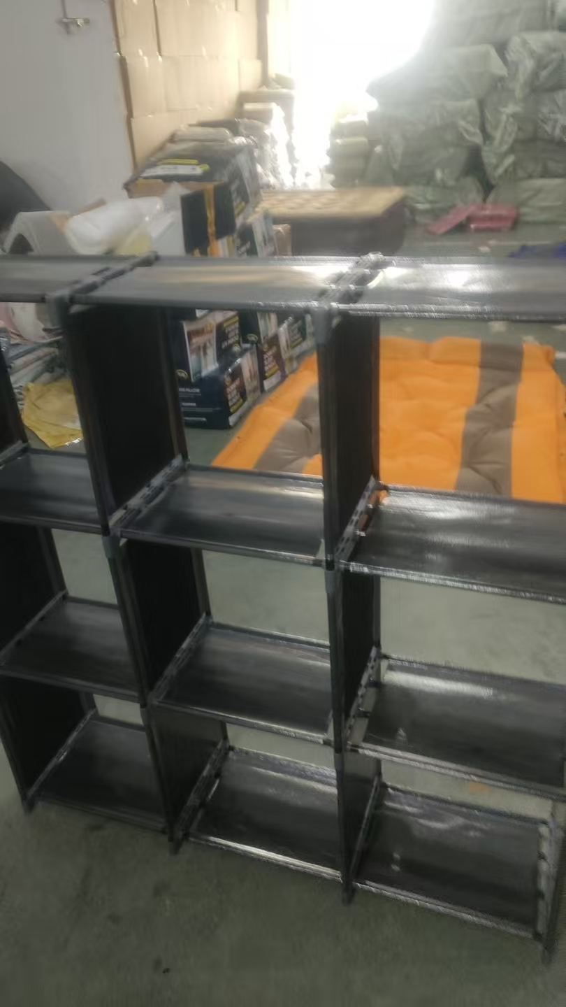 黑色九宫格简易衣柜置物柜需自己组装长105高110