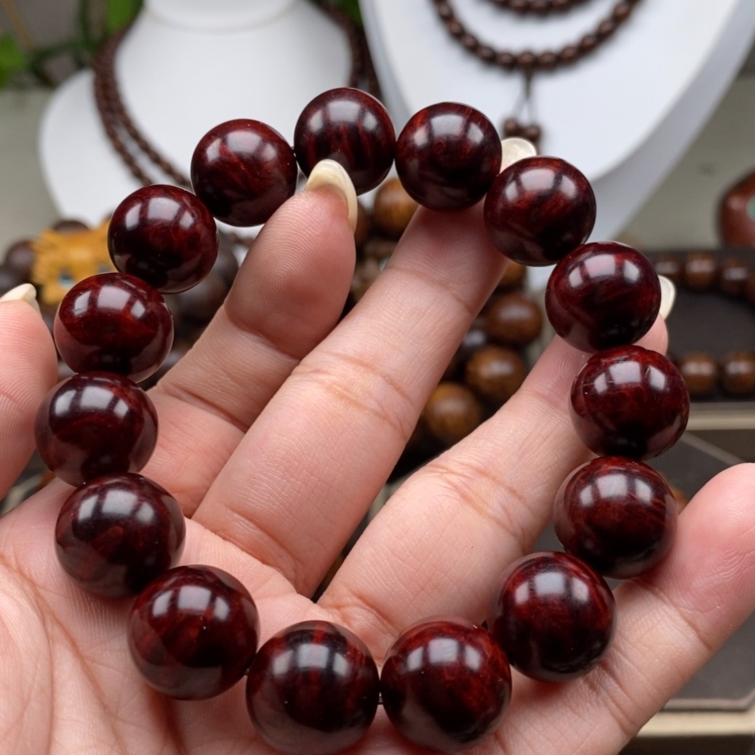 檀香紫檀（小叶紫檀）手串/手链印度小叶紫檀1.5留疤