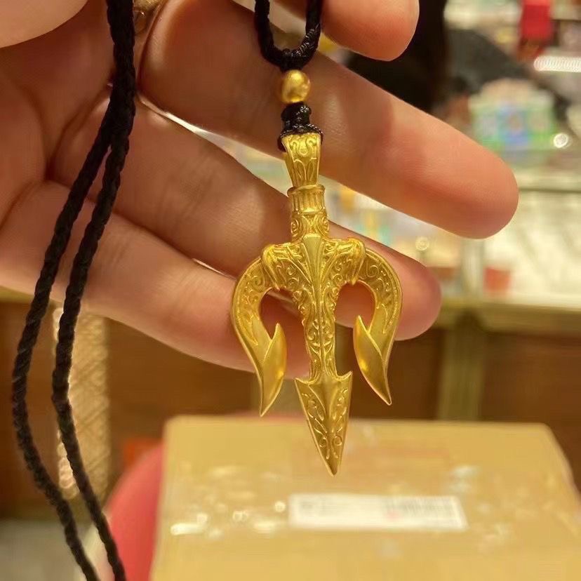 合金吊坠 吊坠海王叉金色吊坠