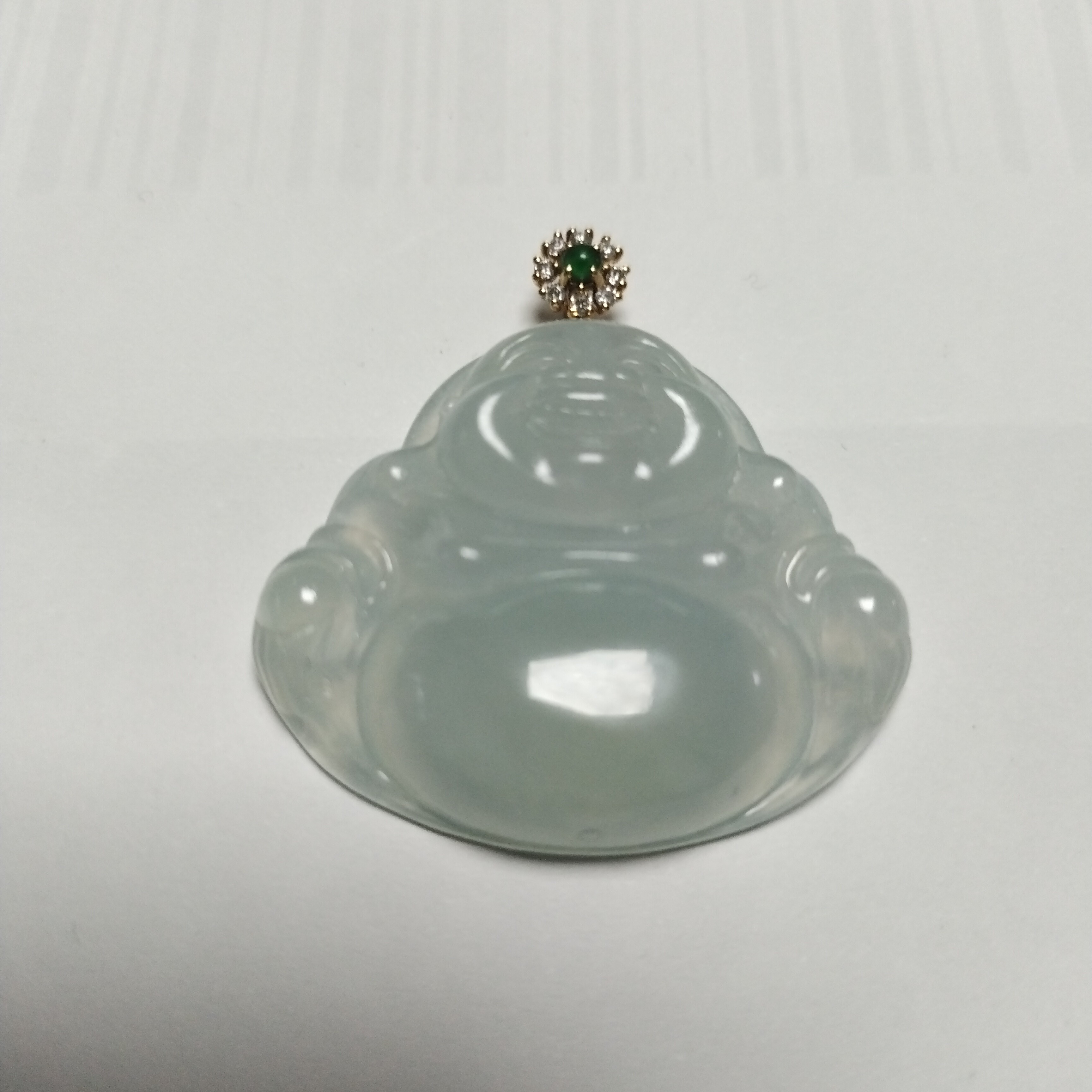 镶天然翡翠笑口常开佛公