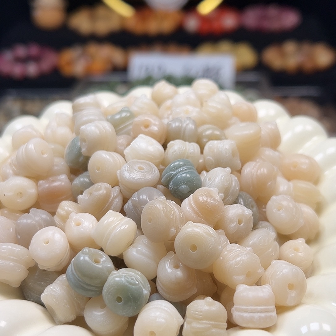菩提根/象牙果手串微瑕卡12冰猫50