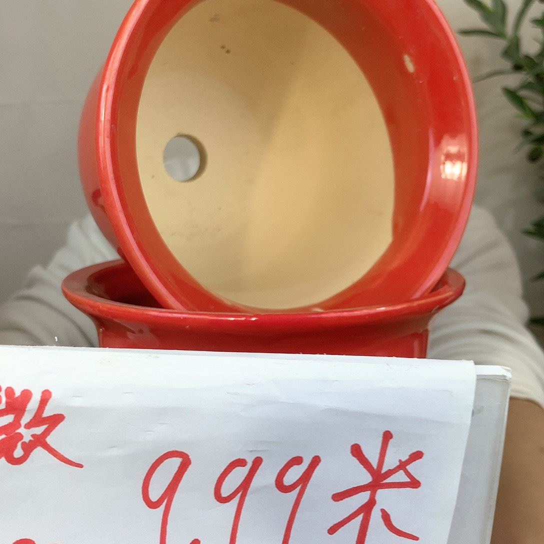 陶瓷红色陶瓷花盆