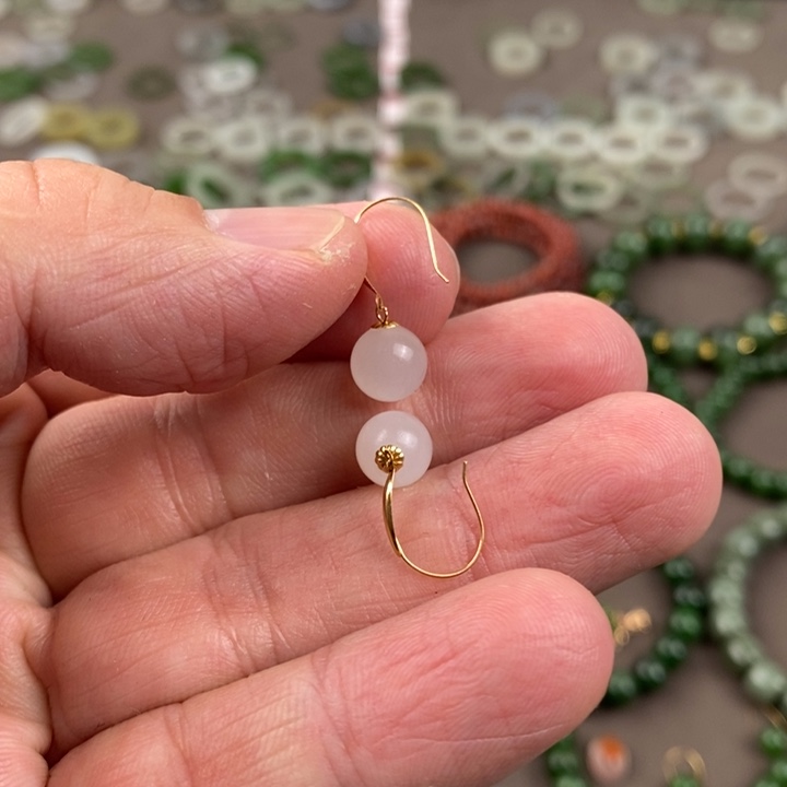 和田玉吊坠(不含链)18K金镶嵌