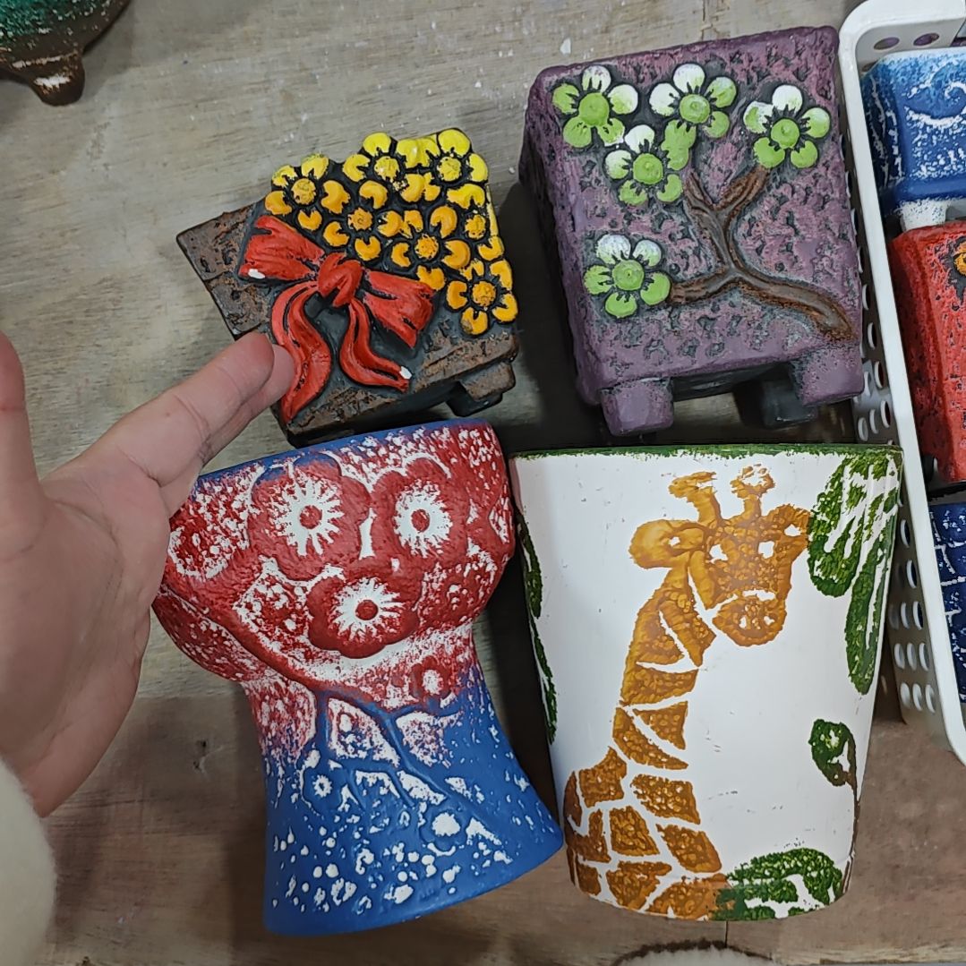 红陶吸水透气的白陶花盆凑满12发货