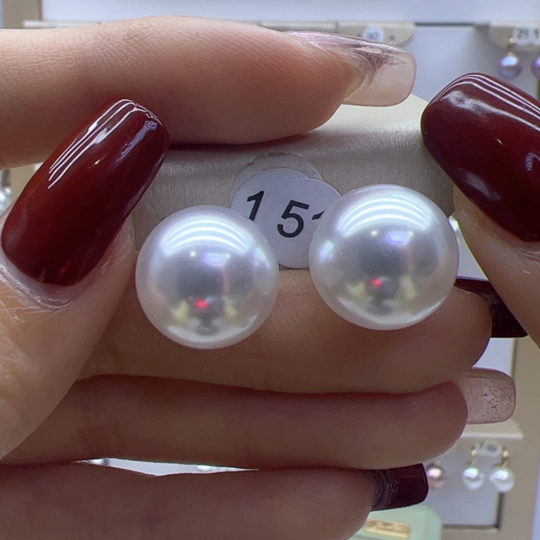 淡水珍珠耳饰18K金镶嵌