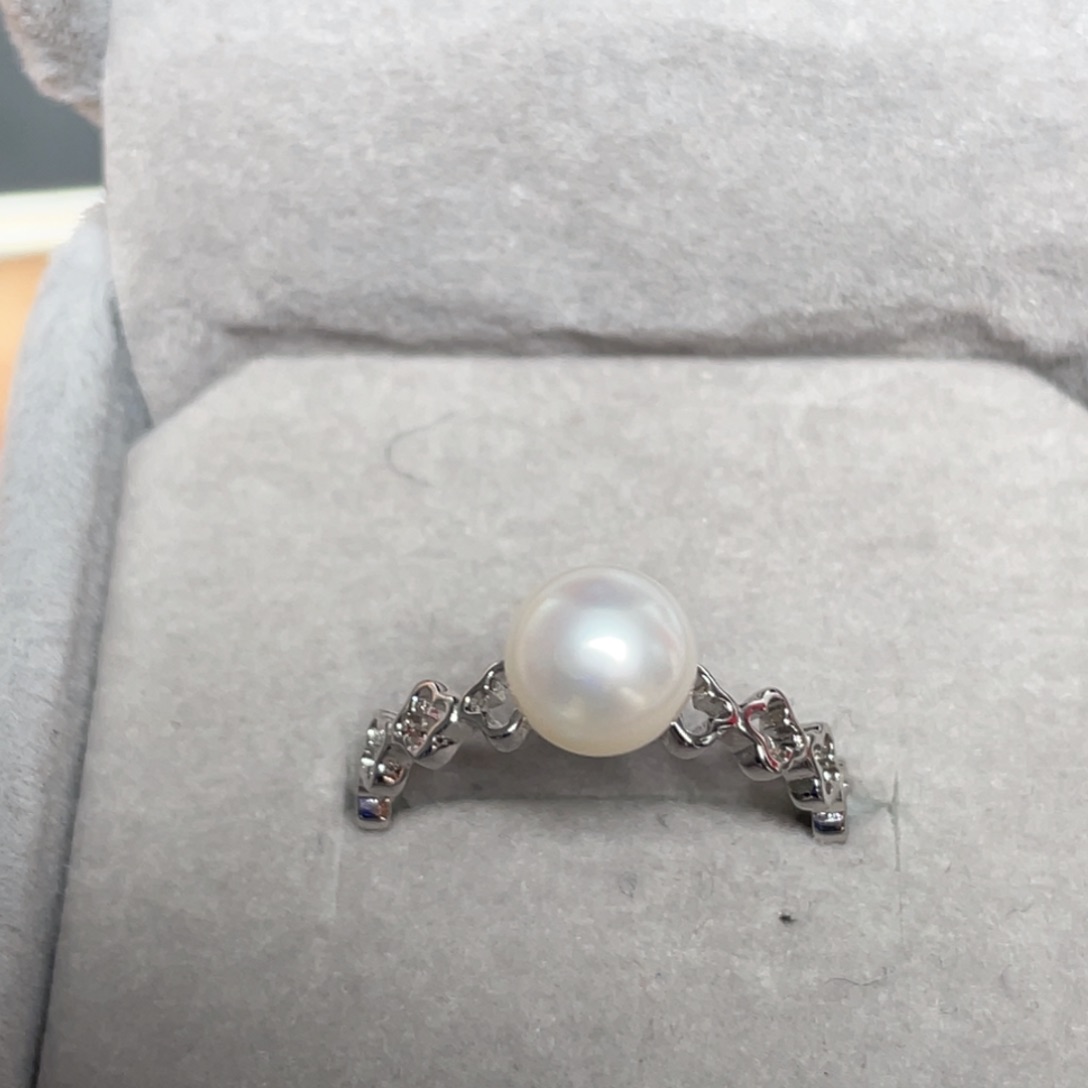 海水珍珠戒指银S925镶嵌
