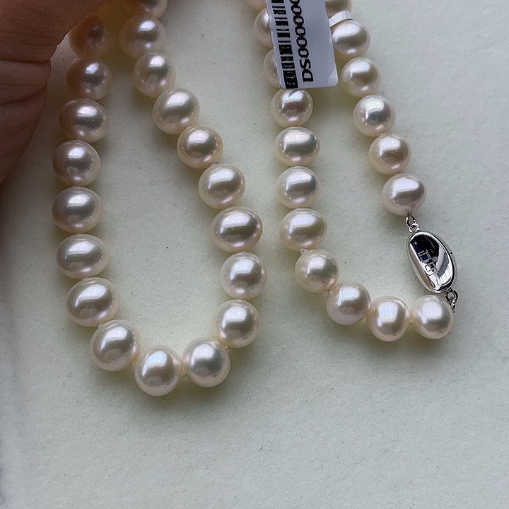 淡水珍珠颈饰银S925镶嵌卡9到10高品极光澳绿➕金属光