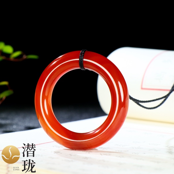 【潜珑】LQJ-0815天然红玛瑙甜甜圈吊坠