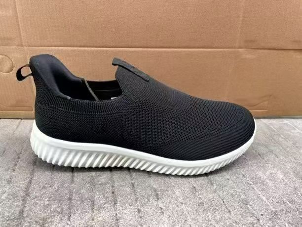 日本外贸鞋春秋夏款飞织一脚蹬懒人鞋轻便舒适透气防滑耐磨健步鞋