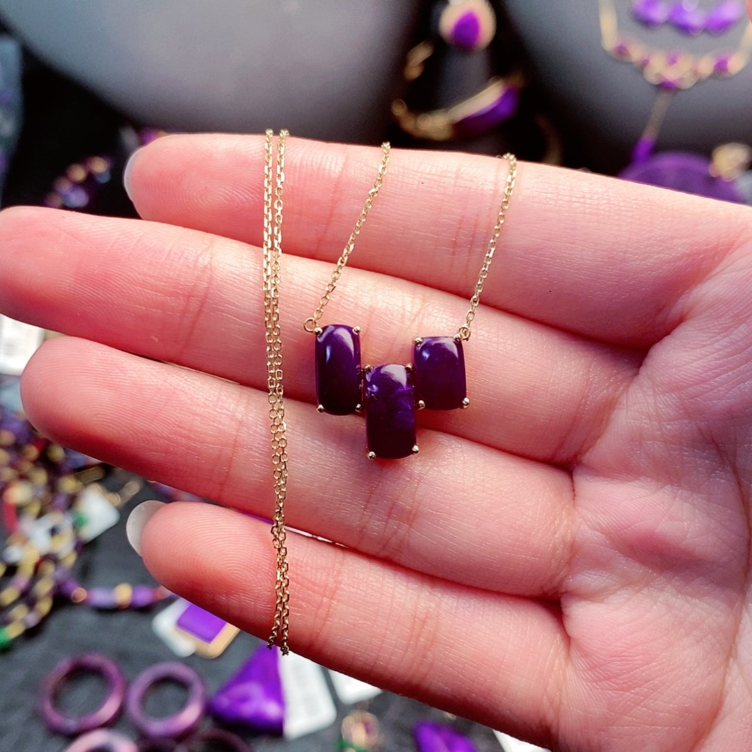 苏纪石（舒俱来）项链18K金镶嵌?**?