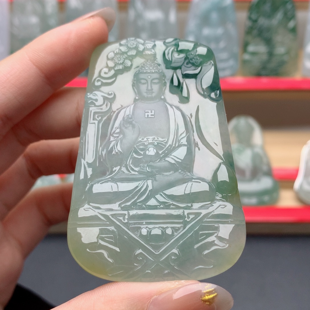 K***他翡翠未镶嵌颈饰阿弥陀佛