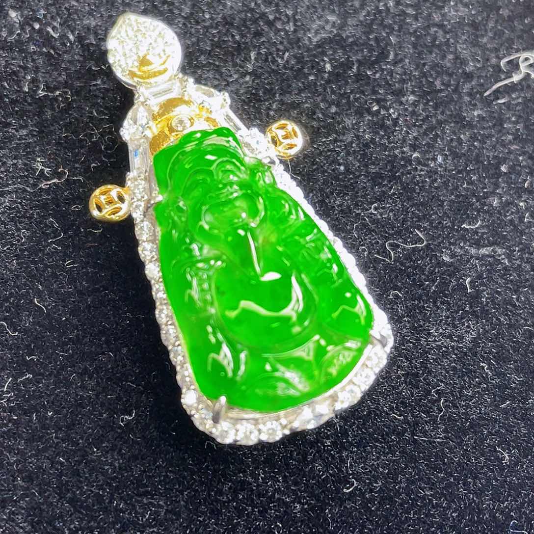 翡翠吊坠(不含链)银S925镶嵌