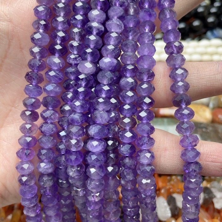 玛瑙/玉髓合金珠宝半成品拍2份65发一条8mm紫水晶