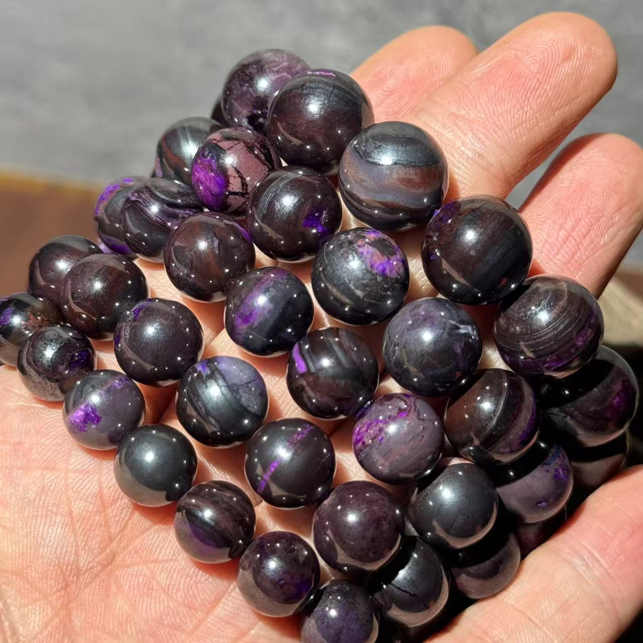 【黑胖珠宝】QX429舒俱来丝绒圆珠手链 多样性发一