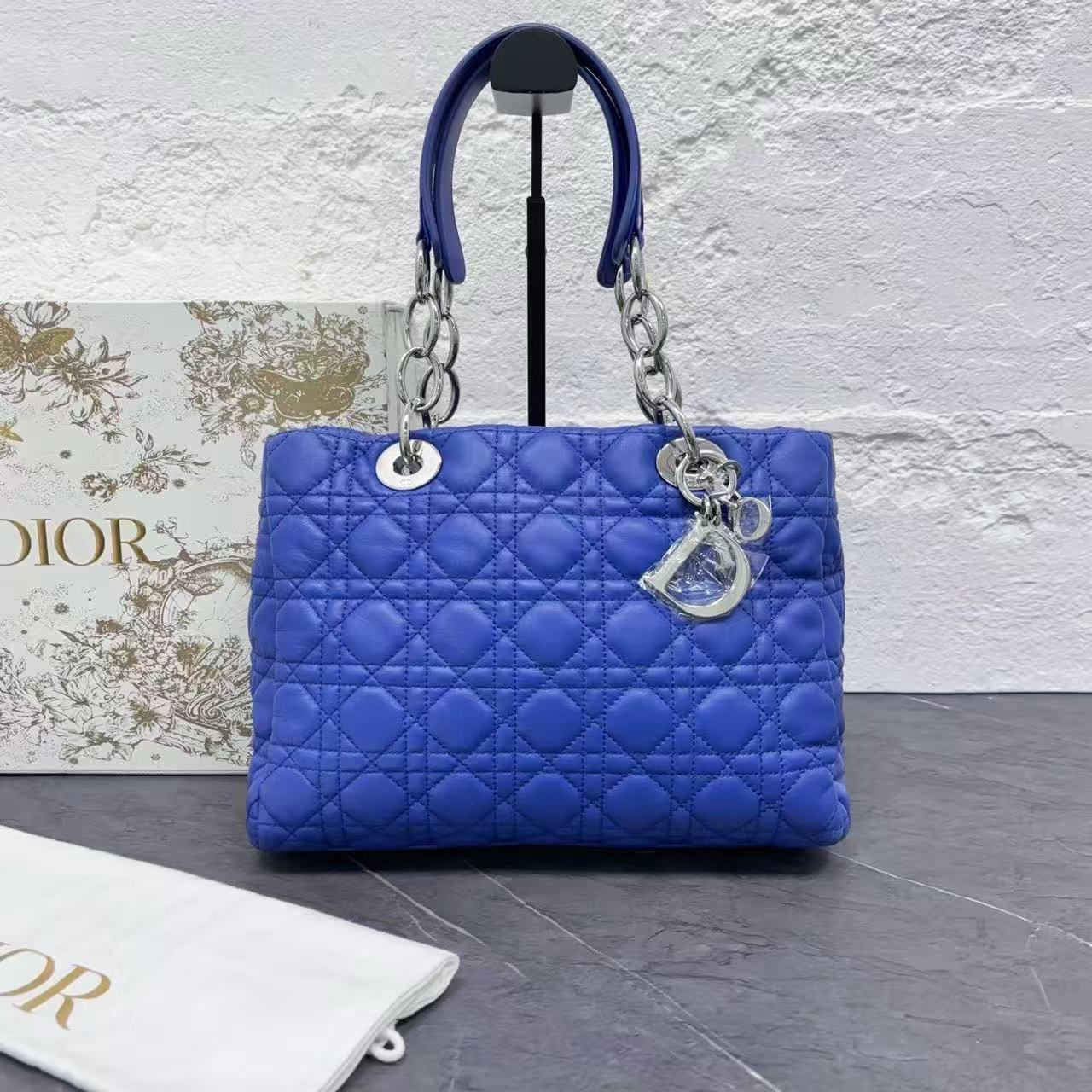 95新 DIOR/迪奥 迪奥蓝色托特2730/二奢包包
