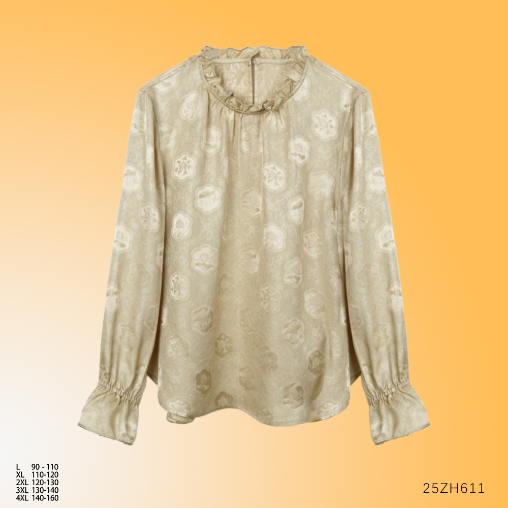 PP2025新款中式国风女优雅时尚透气长袖小衫上衣25ZH611