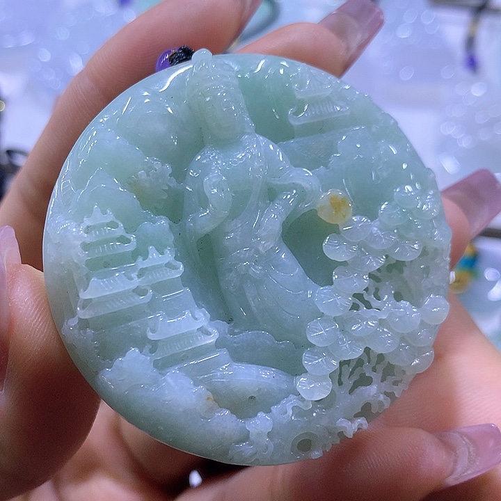 翡翠颈饰未镶嵌天然翡翠A货吊坠