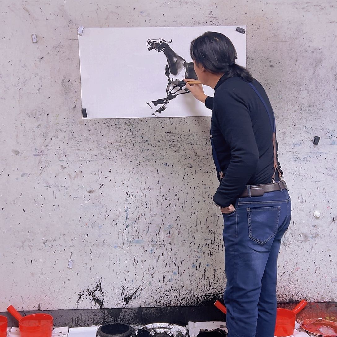 百***人国画三尺100cmx53cm