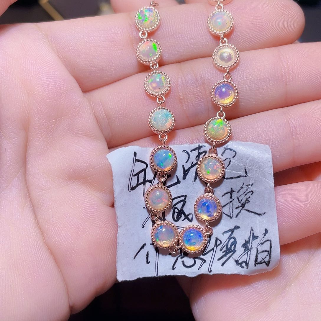 欧泊手链）银S925镶嵌?*月