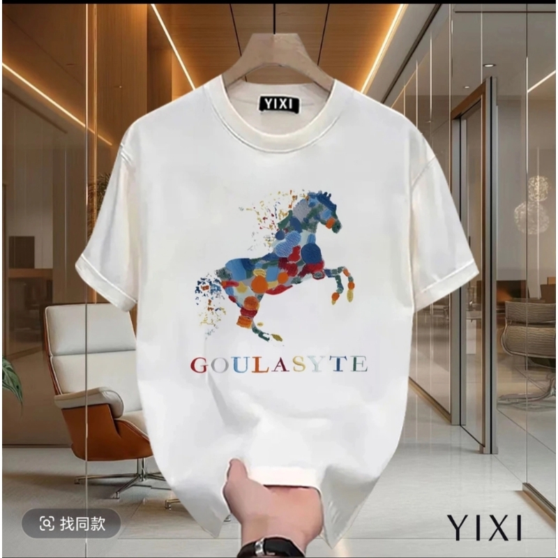 男士新款时尚T恤夏季百搭情侣男女同款休闲圆领纯棉短袖上衣